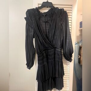 Current Air Navy Long sleeve mini cocktail dress